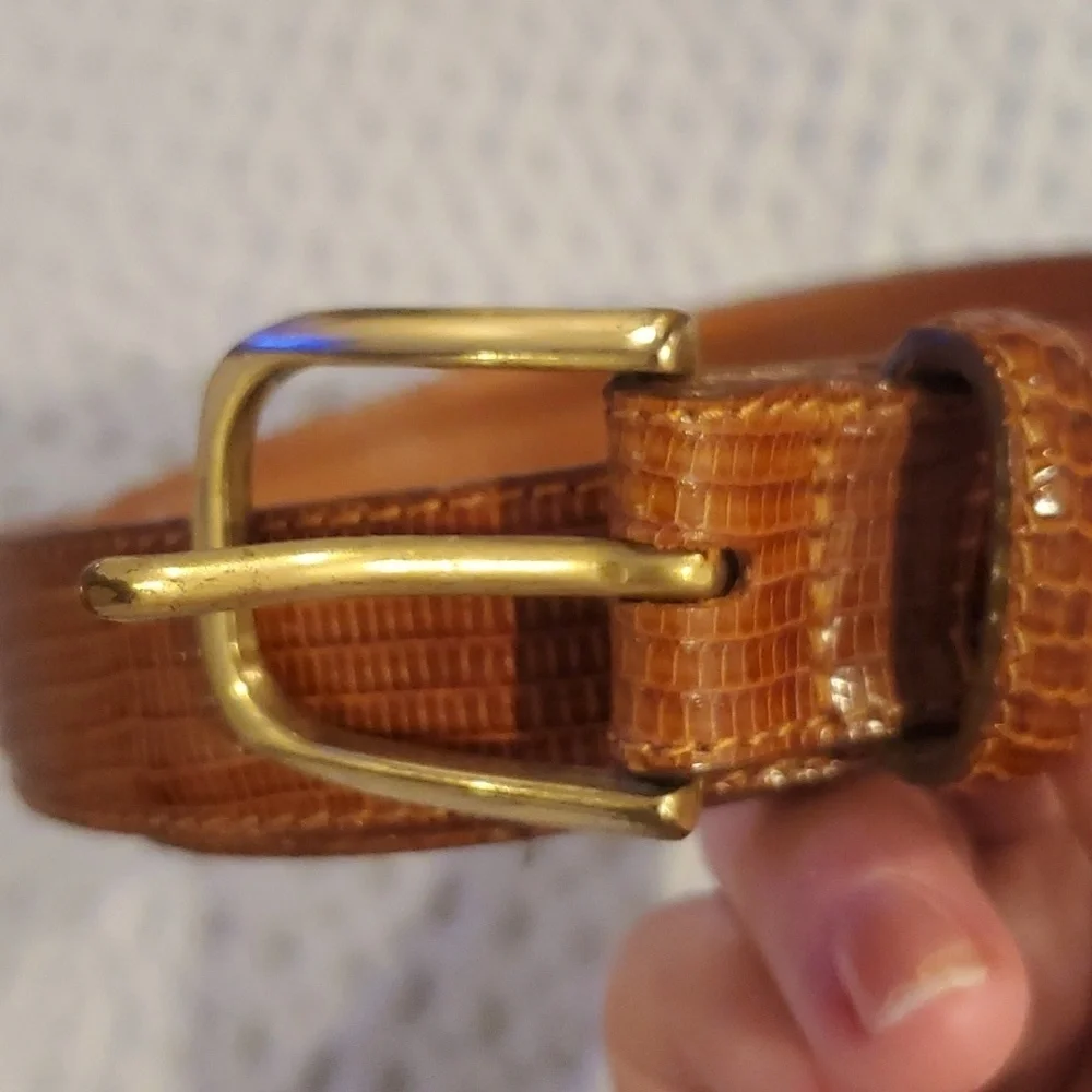 Brighton Lizard and Cowhide Brown Belt Size 40